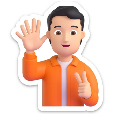 man gesturing OK sticker