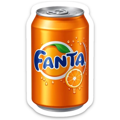 Fanta orange soda can sticker