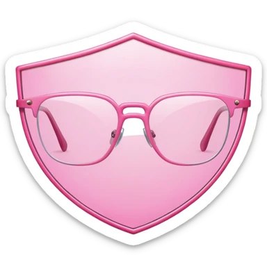 pure minimalism pink shield glasses, essential form only, frameless sticker