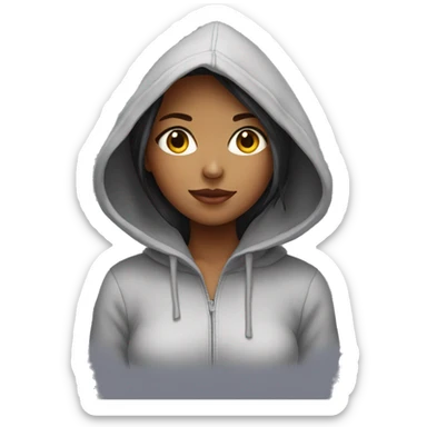 Girl in a hoodie sticker