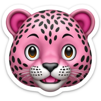 Emoji leopardo rosa cuerpo entero de lado y más realista sticker