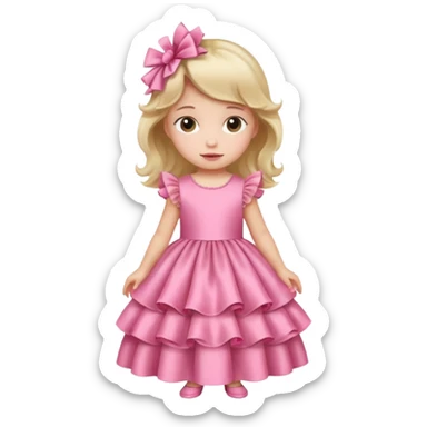Gown in pink for kids sticker