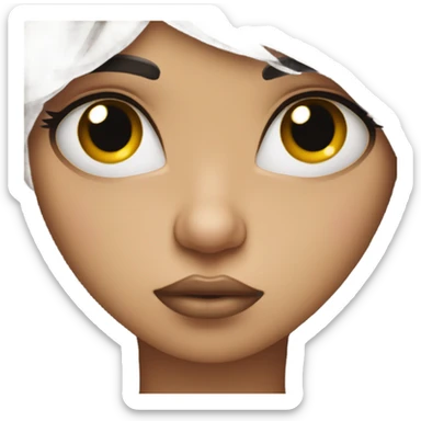 Pouty face with long eyelashes sticker