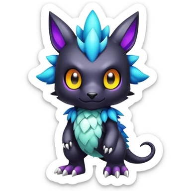 Cute cool colorful dark fantasy-Digimon-animal-hybrid full body sticker