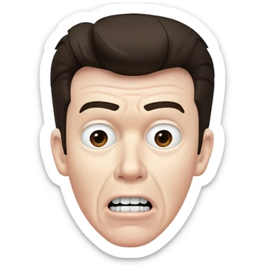 Very Wide Rick Astley with a kinda worried face but his upper teeth are sticking out and he is very white and you could barely see parts of him sticker