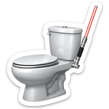 Skibidi toilet with a light saber sticker