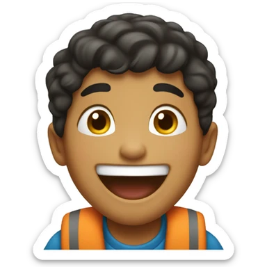 Little Hispanic boy laughing sticker