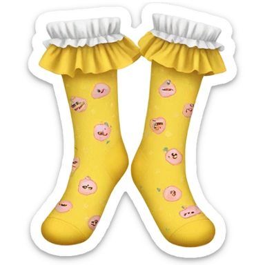 Girly yellow socks  sticker