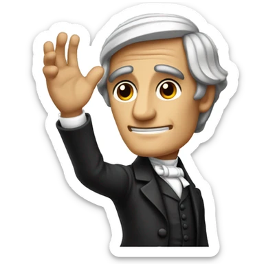 Ralph Waldo Emerson with his hand presenting something sticker