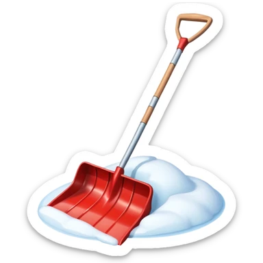 snow shovel object icon, metal snow shovel with wooden handle, winter equipment, glossy highlights, 3D cartoon, mobile game icon style, centered, clean background, no text, no watermark

 sticker