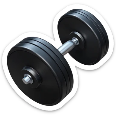 a black dumbbell with only one disk sticker