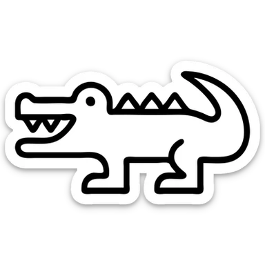 crocodile, modern icon style, clean lines, simple shapes, minimal color sticker