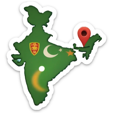 india, pakistan, bangladesh, and sri lanka on a map sticker