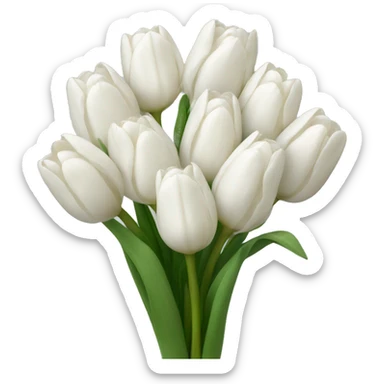 white tulip bouquet  sticker