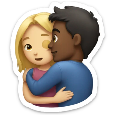 a girl hugging his boyfriend sticker