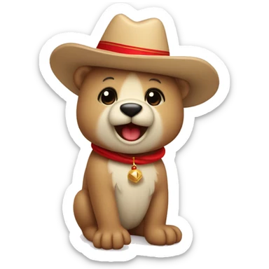 Un osito bebe con sombrero navideño y un letrero de feliz navidad sticker