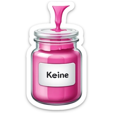 jar of pink hair dyed labeled keine panik sticker