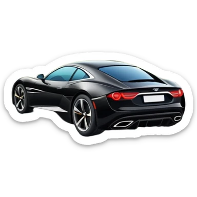 luxury car is driving on a scenic highway with beautiful landscape around sticker