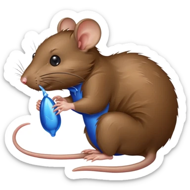 raton comiendo cebo blando azul sticker
