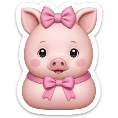 bunny ear accessory wearing baby piggy bun sticker