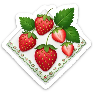 A handkerchief with strawberries on it sticker