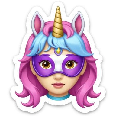 unicorn face mask scout girl sticker