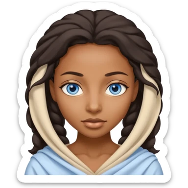blue eyed desert black woman with creme cloth sticker