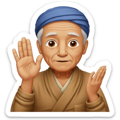 Old man namaste emoji sticker