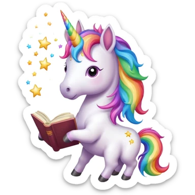 Unicorns read book
A full body of little majestic unicorn with rainbow mane holding an open book with magic sparks.












 sticker