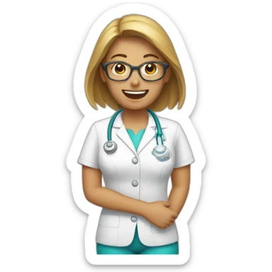 a female dentist in vacation sticker