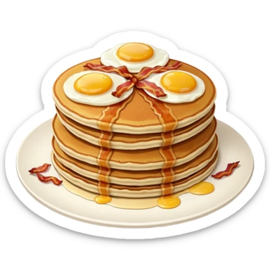 Pancakes with eggs and bacon on the side  sticker