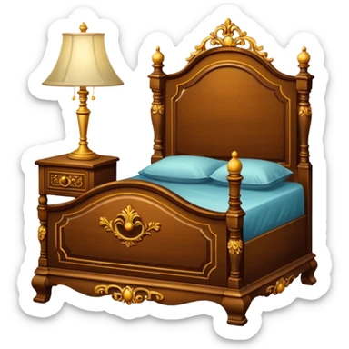 Cupboard-commode-drawer-night-bed-stand furniture with a night lamp on  sticker