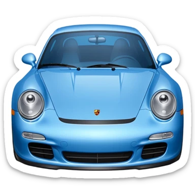 2004 blue porsche carrera with eyes on windshield sticker