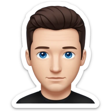 JC Chasez blue eyes, brown hair, black shirt sticker