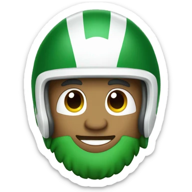 Make a leprechaun wearing a football helmet sticker
