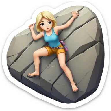 pretty girl climbing rock sticker