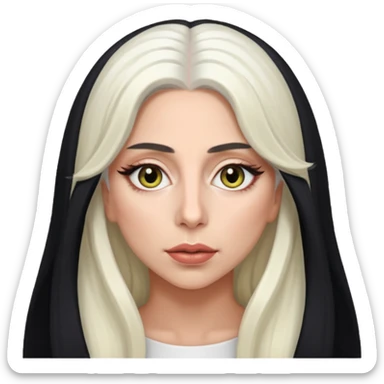 Lady Gaga with hazel eyes, long white hair sticker