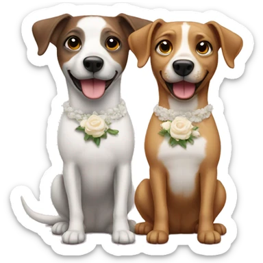 Two dogs getting married sticker