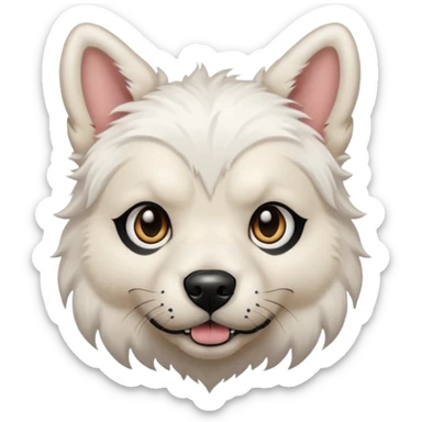 tattooed dog with heavy face tattoes, white dog and piercings sticker