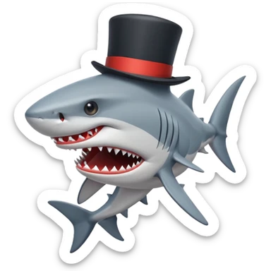 Shark with a top hat and Nike  sticker