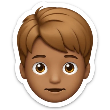 Crie um emoji de um menino com o cabelo castanho claro com uma franja e o corte low fade sticker