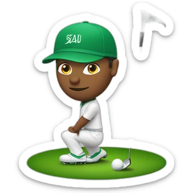 golfer with saudi arabian headdress sticker