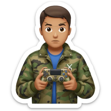  homme-avec-manette-ps4-camouflage (not human) sticker