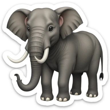 Wildebeest-ox-bull-elephant-hybrid-fusion-animal-creature, full body sticker