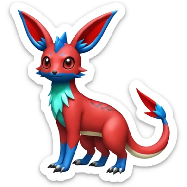  Cute Shiny Exotic Colorful Guilmon-Latias-Koraidon-Umbreon-Fakémon-hybrid-creature (full body)  sticker