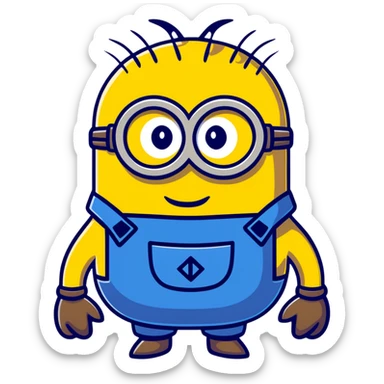 colorful cartoon sticker of Minion Kevin sticker