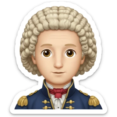 young george washington with curly wig sticker