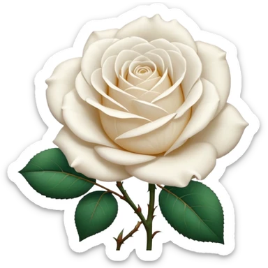 white rose, without green leaves, just flower sticker