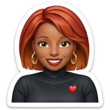 Mary J Blige with red hair sticker