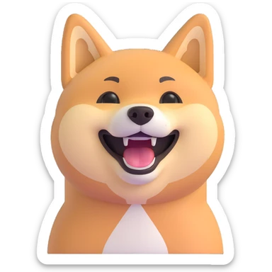shiba inu, laughing sticker